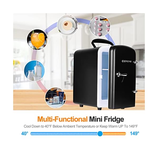 COYCYQI Mini Fridge for Skincare, 4L/6 Can Small Personal Beauty Cooler