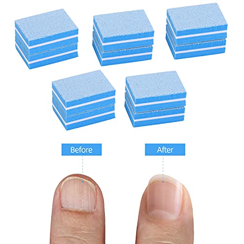 50 Pcs Mini Buffers For Nails 180/100 Grit Buffer For Acrylic Nails For Nail Care(Blue) #TOP1