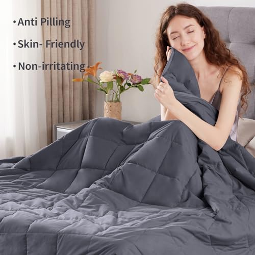 Image of Weighted Blanket (36 inchx48 inch 5lbs),Ultra Soft and Cozy Cooling Weighted Blanket,Heavy Blanket with Machine Washable Soft Blanket, Dark Grey