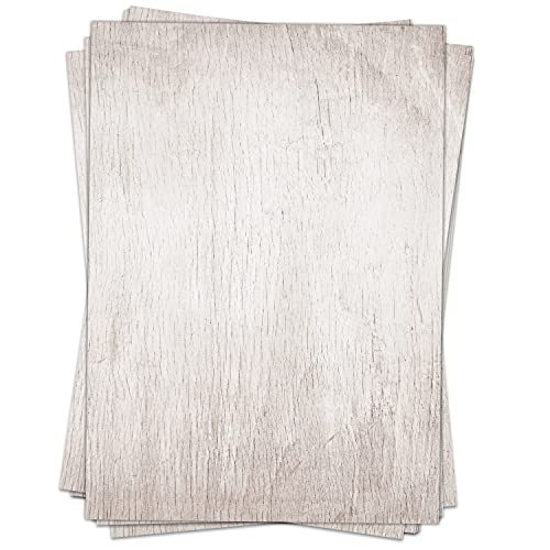 50 Blatt Briefpapier (A4) | Schönes Holz Motiv | Motivpapier | edles Design Papier | beidseitig bedruckt | Bastelpapier | 90 g/m²
