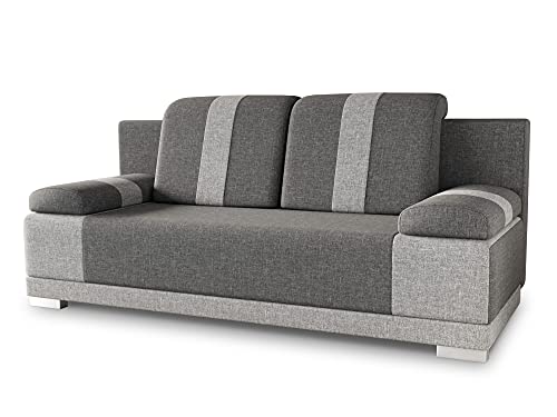 Sofa mit Schlaffunktion Imola - Schlafsofa mit Bettkasten, Couch, Bettsofa, Polstersofa, Klappsofa, Sofagarnitur (Grau (Sawana 05 + Sawana 21)) Sofa mit Schlaffunktion Imola - Schlafsofa mit Bettkasten, Couch, Bettsofa, Polstersofa, Klappsofa, Sofagarnitur (Grau (Sawana 05 + Sawana 21))