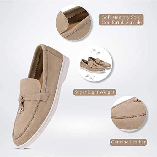 Celbreez Flats Loafers Comfortable Loafers For Women Round Toe Suede Lightweight Slip-On Moccasins Shoes Classic Casual Driving Penny Loafers Apricot #TOP5
