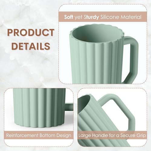 Image of Baby Bath Rinse Cup, Silicone Body Washing Rinser Cup with Easy Grip Handle (Sand)