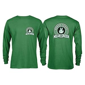 NCAA College Hand Sign Great Seal Long Sleeve T-Shirt (North Texas Mean Green – Kelly Green, Large)