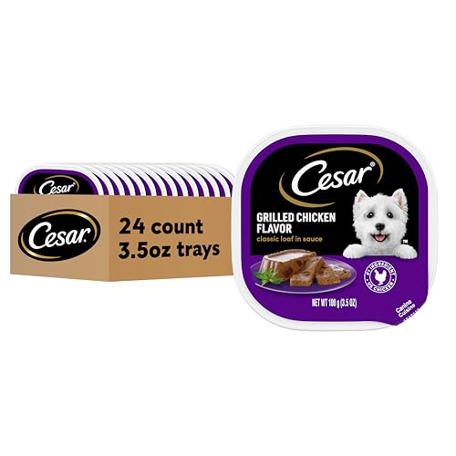 Cesar Wet Dog Food Classic Loaf in Sauce Grilled Chicken Flavor, ...
