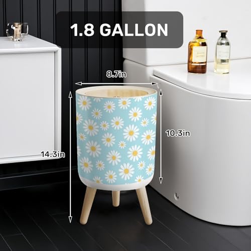 Caneca de basura redonda con tapa y patas 7L miniatura 2