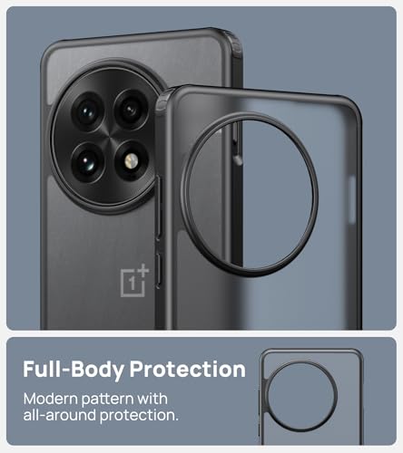 Image of Vihibii for OnePlus 13 Cover, Military Grade Drop Protection, Soft Silicone Edge & Hard Back Cover, Slim Full-Body Rugged Protective Silicone Cover for OnePlus 13, Matte Black
