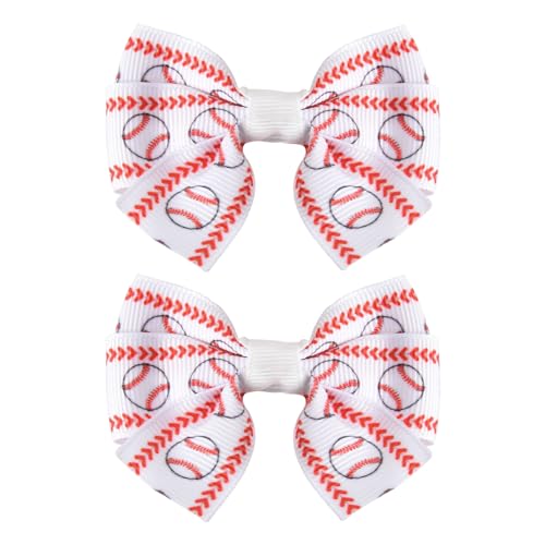 Lazos de béisbol blancos y pinzas para el pelo de niña ideales para peinados deportivos