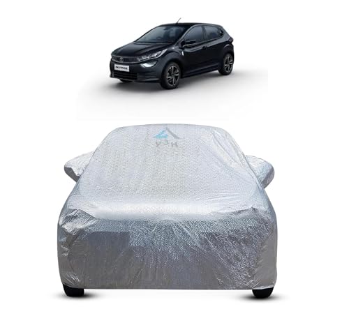 Image of Y3H 100% Waterproof Car Cover Compatible with Tata Altroz (Model : 2020 Onwards) Custom Fit Body Covers with Mirror Pockets | Color : Metalic Silver