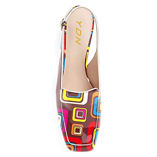 Image of YDN Women Closed Square Toe Block Low Heels Slingback Formal Loafer Dressy Shoes Office Lady Pump Size 4-15 US