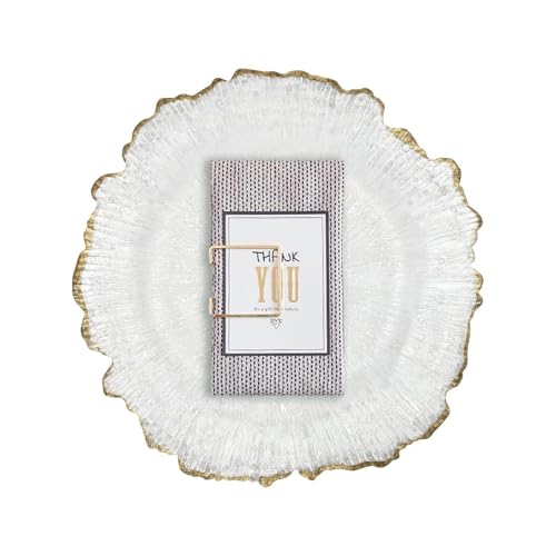 25 Platos cargadores transparentes de plástico, 13 pulgadas miniatura 1