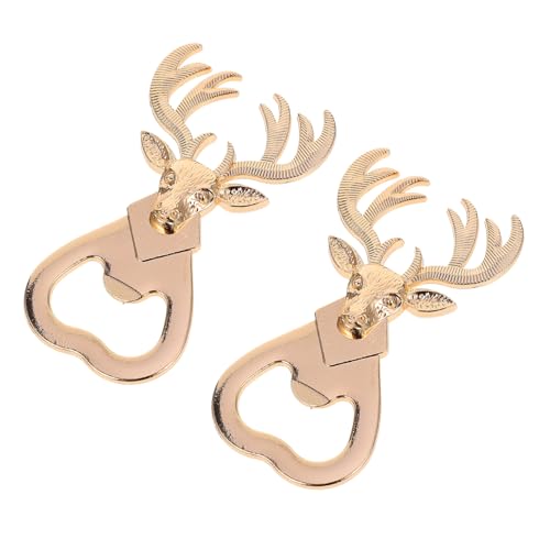 NAMOARLY 2pcs Bottle Opener Wine Opener Deer Design Multifunctional Lid Remover Favors Bottle Opening Tool Christmas Lid Remover Party Supply Stainless Steel Bride Lift