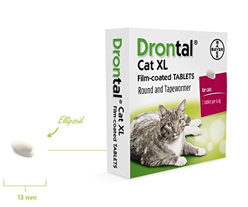 Drontal XL Wormer for Cats over 6 Kgs, Pack of 8 tablets