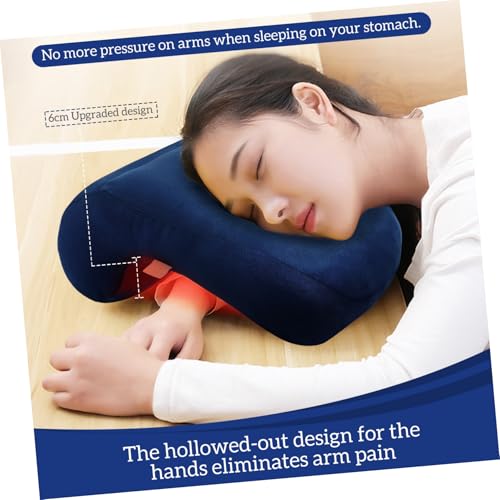 Almohada ergonómica de rostro hacia abajo azul 32x24x9 cm miniatura 4