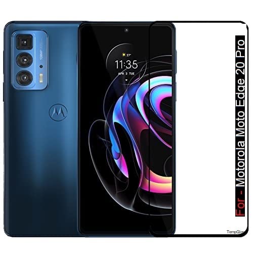 Image of Screen Protector for Motorola Moto Edge 20 Pro (Black) Tempered Glass Edge-to-Edge 6D Screen Guard With Installation Kit