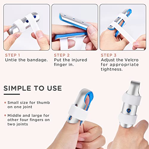 Sopito Finger Splint, 7Pcs Finger Support Brace Finger Stabilizer For Broken Fingers Straightening Arthritis Knuckle Immobilization，Blue #TOP3