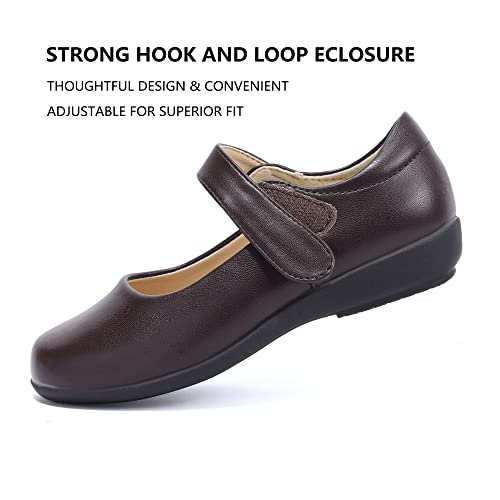 PANDANINJIA Girls Mary Jane Black School Uniform Shoes Dress Sandy Girls Flats for Toddler Little Kid Big Kid2