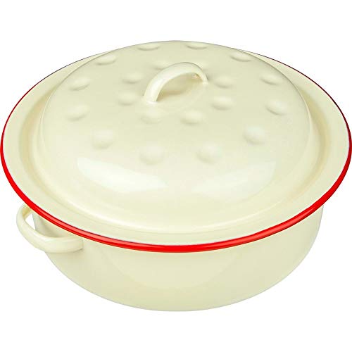 Falcon Cream Enamel Round Roaster, 20cm