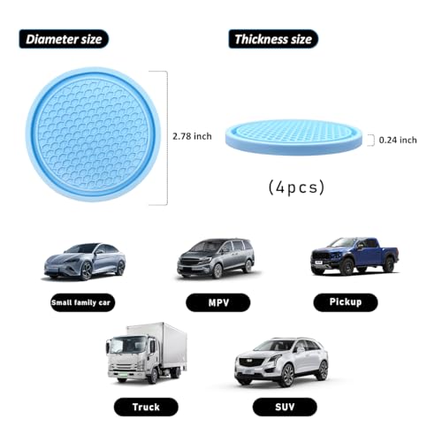 Portavasos para carro Ohleats 4 piezas azul claro miniatura 2
