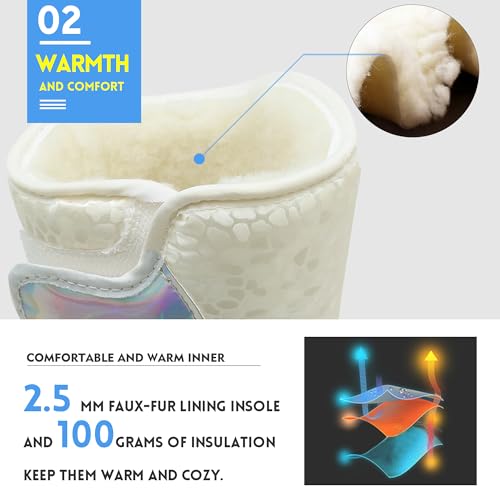 Ahannie Kids Toddler Snow Boots Boys Girls Winter Boots Insulated Warm Outdoor Shoes(Toddler/Little Kid)3