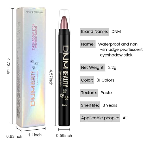 evpct Rose Gold Shimmer Cream Eye Shadow Sticks Brightener Pencils for Women, Rose Gold Silky Eyeshadow Applicator Stick Pen Waterproof, Blendable Crease-Proof Stick Eyeshadow Shimmer Eye Makeup 72