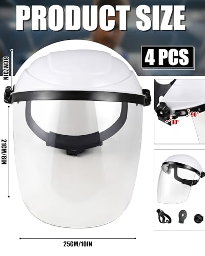 Image of Tellegloww 4 Pack Clear Face Shield for Grinding Cutting, Impact Resistant