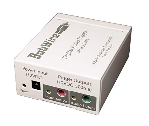 Digital Audio Trigger Device with 12V Outputs - BobWire DAT1 Ads a 12 Volt Trigger Output to TVs, Streamers & DACs, auto Power on amplifiers or TV Lifts. Compatible with Sonos Connect & Echo Link.