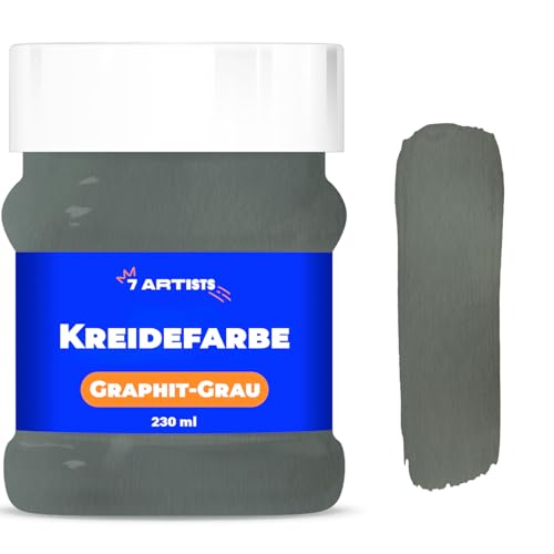 7 Artists Graphitgraue Kreidefarbe – 230 ml kreidende Möbelfarbe für Holzmöbel | Basteln
