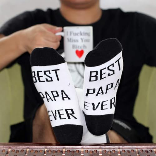 LEVLO New Papa New Nana Gifts Best Papa/Nana Ever Socks Gifts for New Parents To Be Socks4