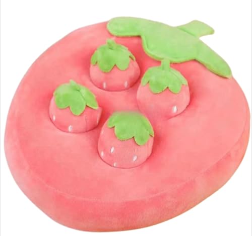 ZITIXO イチゴ狩り ペット おもちゃ 知育玩具 ペット用品 ノーズワークマット ノーズワーク おやつ隠し 訓練毛布 ペット 犬 ストレス解消/分離不安/集中力向上/食べ過ぎる運動不足対策/家の破壊防止対策 (にんじん、いちご、パイナップル)(4 個、