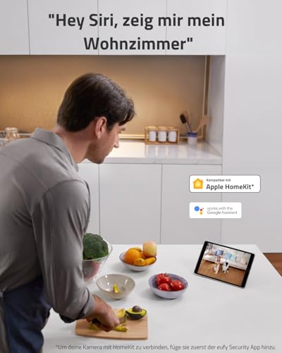 eufy Security Indoor Cam E220, 2K Überwachungskamera Innen, WLAN, Schwenkbar, Kameraüberwachung Innen, mit Nachtsicht, Personen- & Haustiererkennung, Bewegungsverfolgung, HomeBase 3 Kompatibel