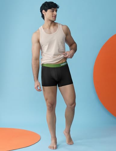 Image of DAMENSCH Regular Fit Solid Trunks for Men Pack of 3 | Micromodal, Stretchy Fabric, Anti-Bacterial and Microfibre Waistband