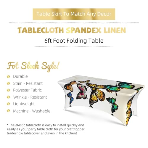 Nappe de table extensible à imprimé papillon pour décoration de mariage - 6