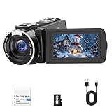 Videocamera 1080P Camcorder 48MP zoom digitale 18X Vlogging Camera per Youtube, 3.0" 270°Schermo Webcam Video Camera con Scheda da 32 GB & Batteria