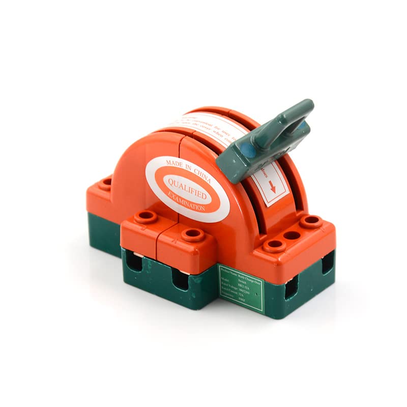 32A 2 Pole Double Throw DPDT Bidirectional Knife Safety Switch - (Color: Orange)