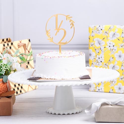 Image of Premium Golden Acrylic Cake Toppers - Perfect for Birthdays, Weddings (HALF BIRTHDAY GOLDEN ACRYLIC).