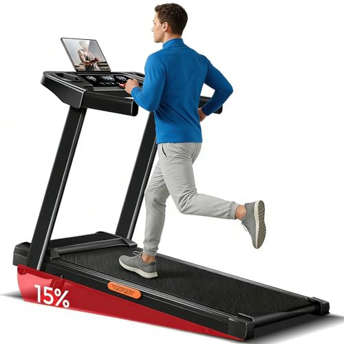 SUIUOI Cinta de correr plegable al 15 % con inclinación | Motor sin escobillas ultra silencioso