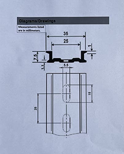tampg 20 pieces din rail slotted aluminum rohs 634 inches long 35mm wide 75mm high