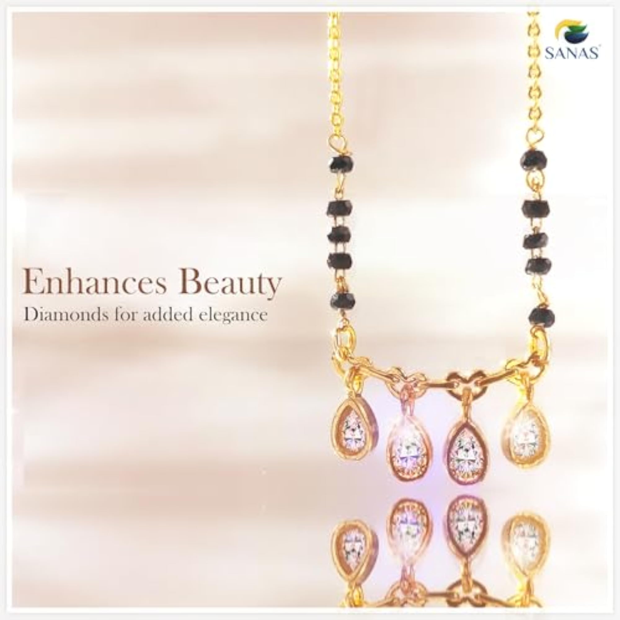 Four Stone Necklace with Extendable Chain Pendant