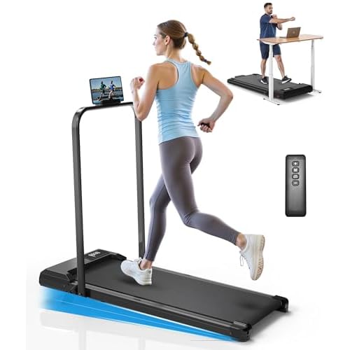 CIIHI Walking Pad Treadmill with Incline - 8% Incline Walking Pad with Handle Bar - Foldable Under Desk Treadmill for Home with 300 Lbs Capacity - Jog