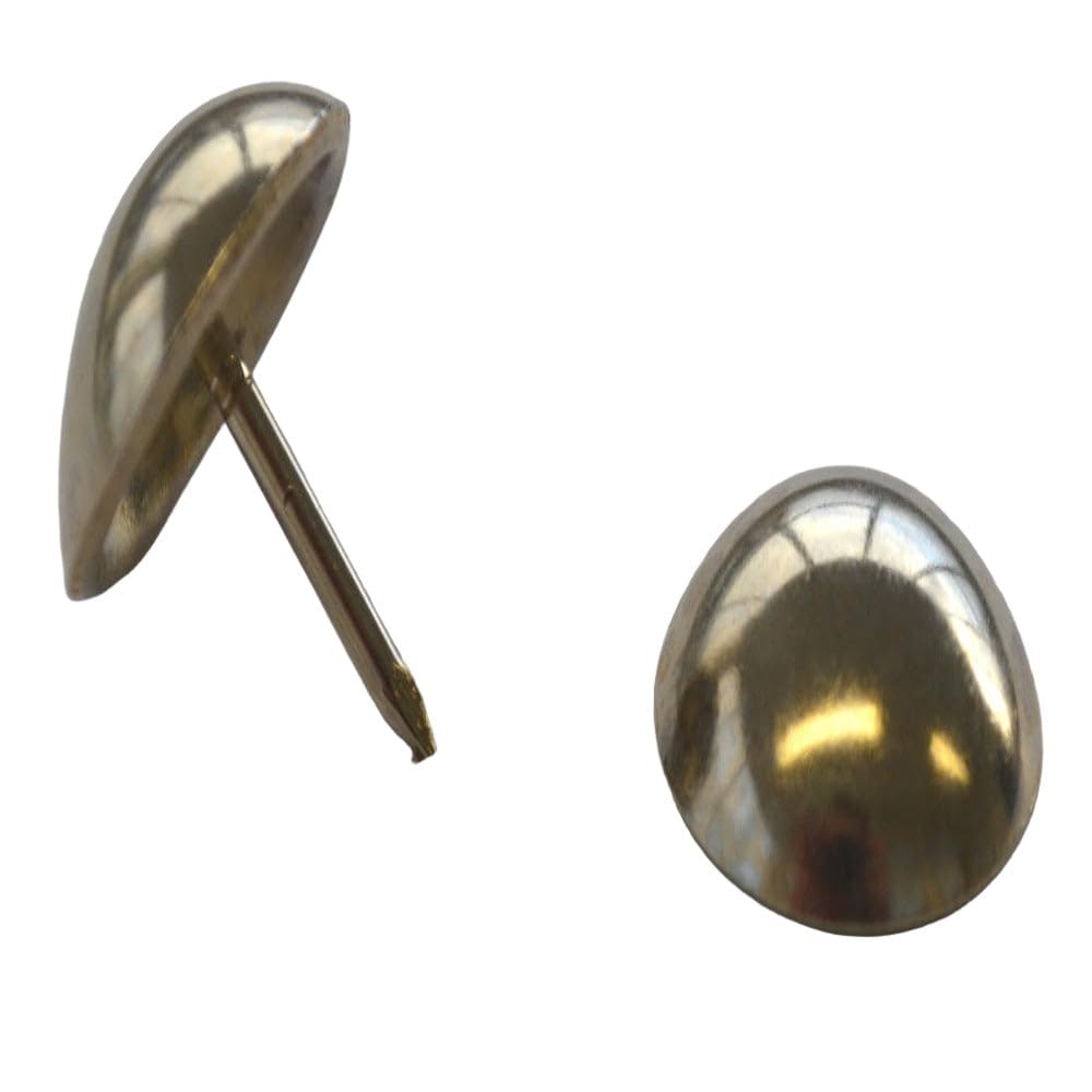Black Barn Upholstery Supplies 19mm Head - 16mm Shank Upholstery Nails (L19) Low Dome Antique on Brass/Pack of 10 - Image 4
