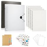 📖 【Desmontable Cuaderno】 Carpeta con 20 anillas y hebilla elástica, Cubiertas plastificado mate. Mantenga presionado el metal en ambos extremos del archivo para abrir. Con papel extraíble, también puedes borrar y añadir papeles o reorganizar para adaptarse a diferentes papeles. Dos carpetas de diferentes colores pueden satisfacer sus diferentes necesidades al mismo tiempo.
