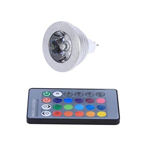 Dekaim Fernbedienung LED-Farblicht, MR16 3W RGB LED-Licht Farbwechsel Glühlampe 12V-24V Cover