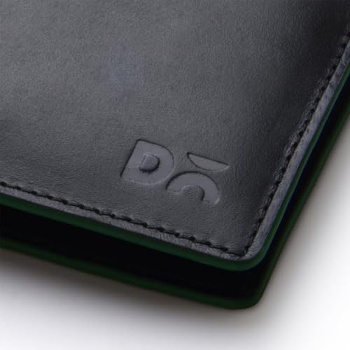 Image of DailyObjects Classic Black Genuine Leather Men's Bi-Fold Wallet with Multiple Card Slots| Cash Compartment| Slim Durable Design| Stylish Everyday Accessory for Securely Carrying Money| Cards| and IDs
