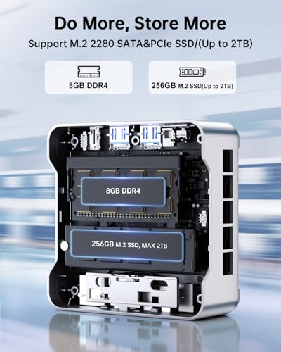 Image of KAMRUI Essenx E2 N150 Mini PC, 8GB DDR4 256GB SSD Mini Computers