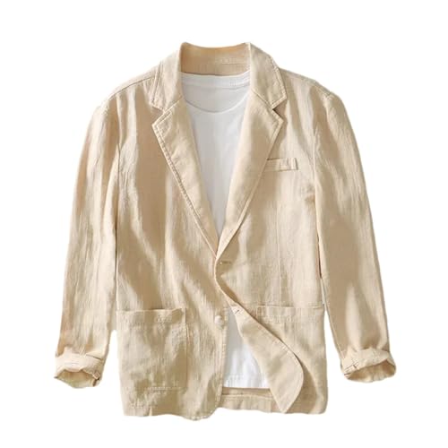 Men's Spring Summer Casual Linen Cotton Suit Blazer – Solid Color Oversized Fit Stylish Jackets For Men