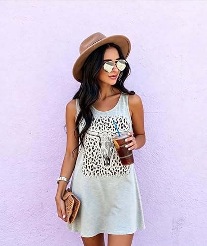 Image of Vintage Rock Country Music Dress for Women Rock Concert Band Graphic Tshirt Casual Letter Print Short Dress
