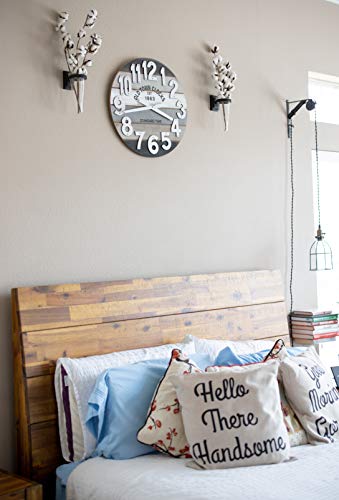 Oldtown Clocks 18" Wooden Multi-Color Maritime Coastal Beach Large Number Wall Clock (Gray, 18 Inch) #TOP3