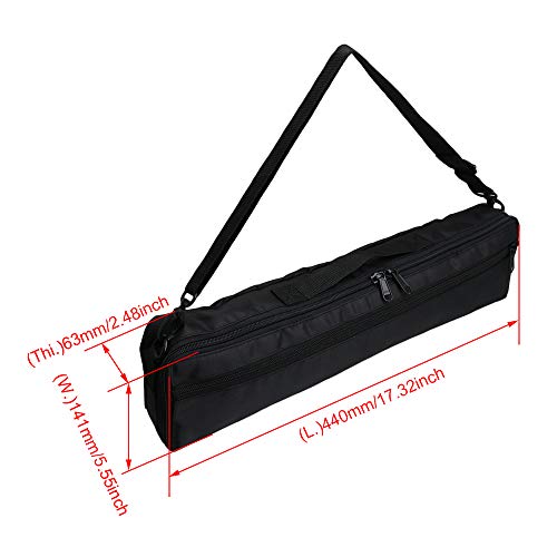 Waterproof Flute Case for 17 Holes Flute with Adjustable Shoulder Strap Black - Thumbnail 4