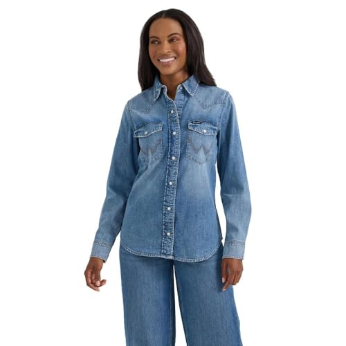 Wrangler Womens Americana Denim Snap Shirt